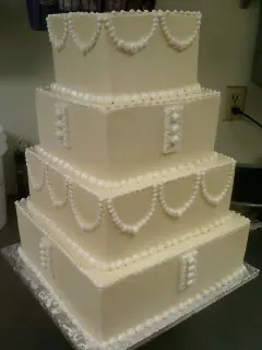 Square tiers with pearl swags